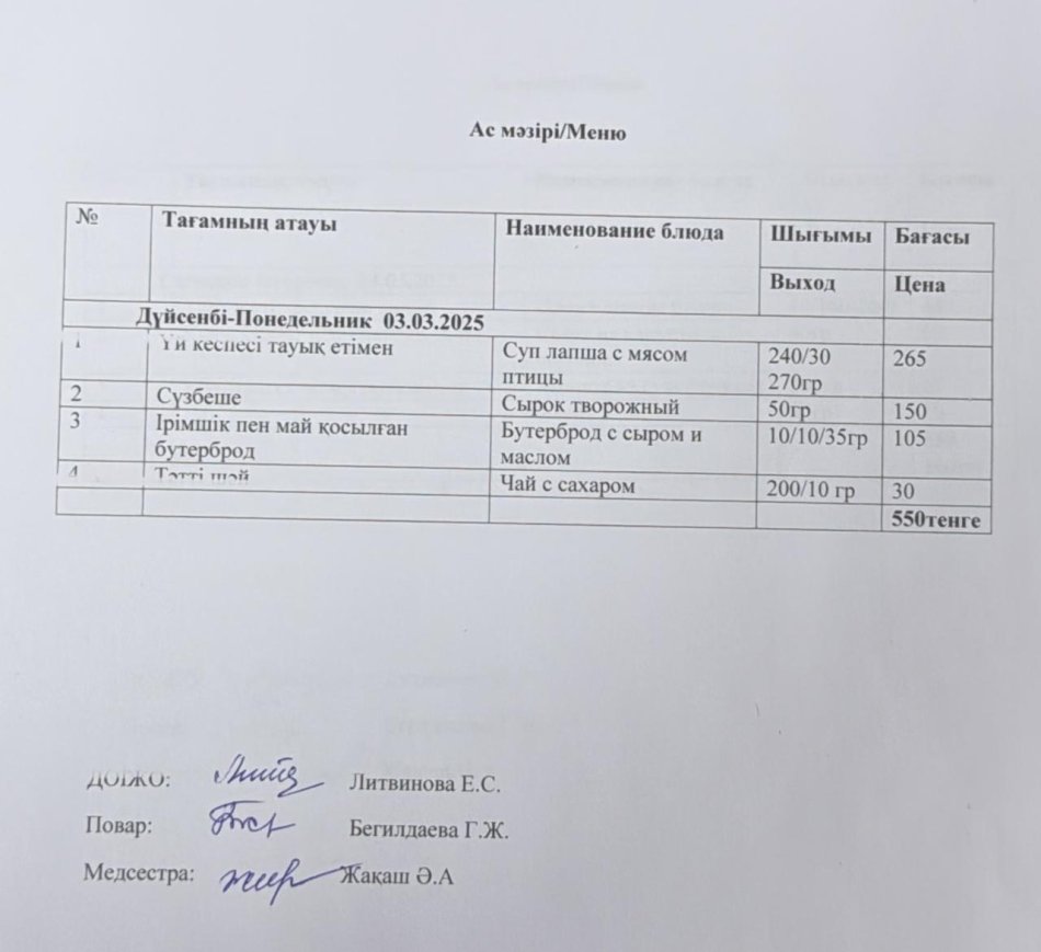 Ас мәзірі