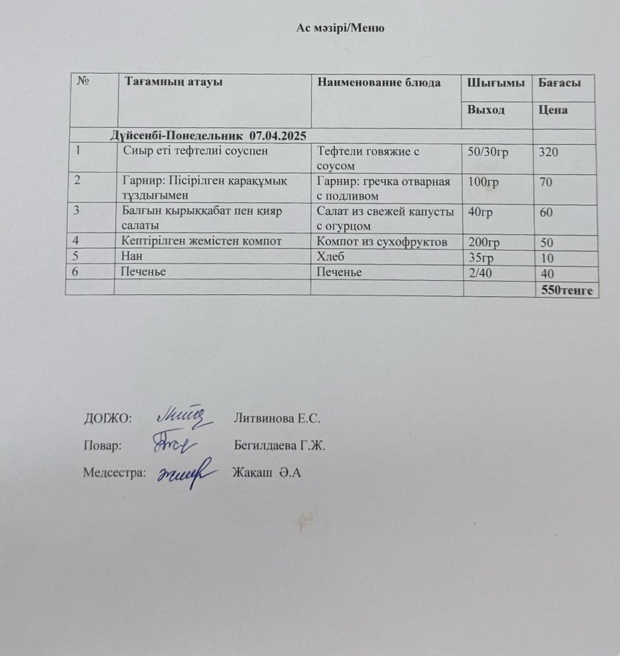 Ас мәзірі