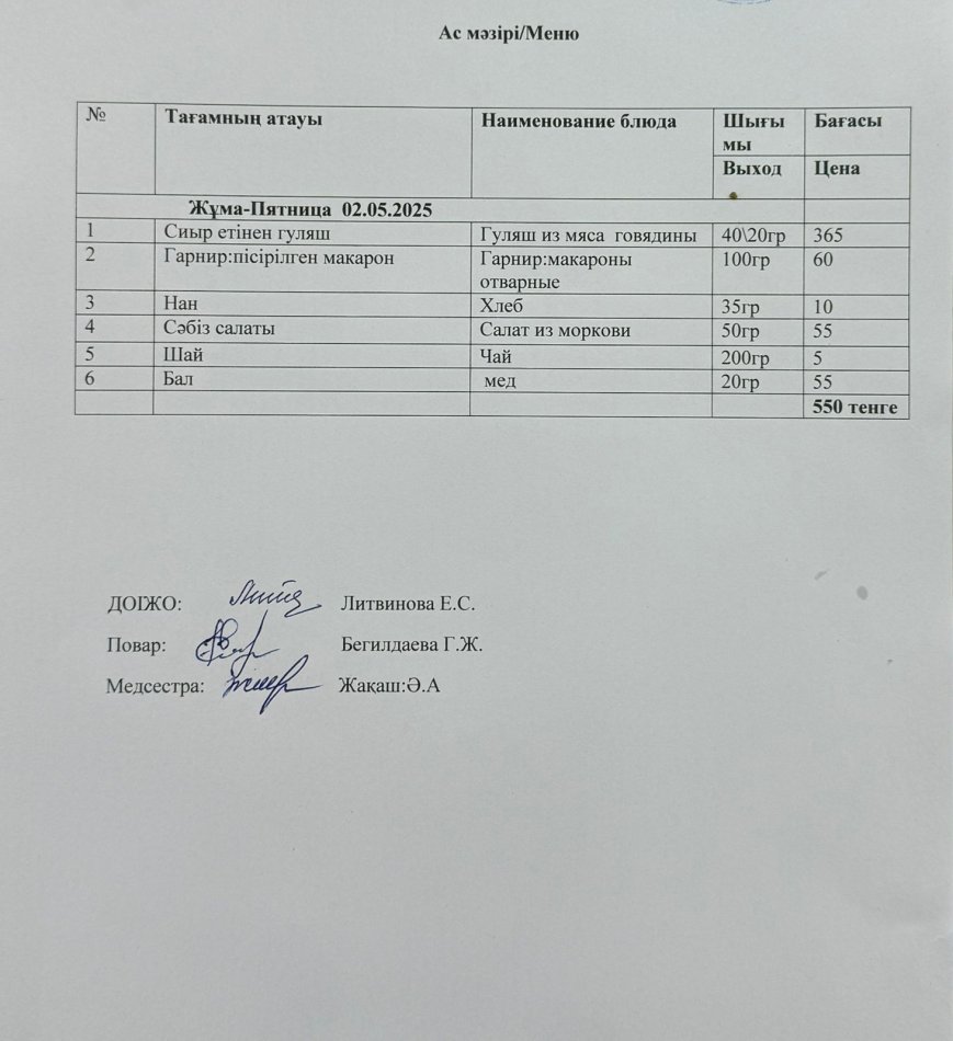 Ас мәзірі