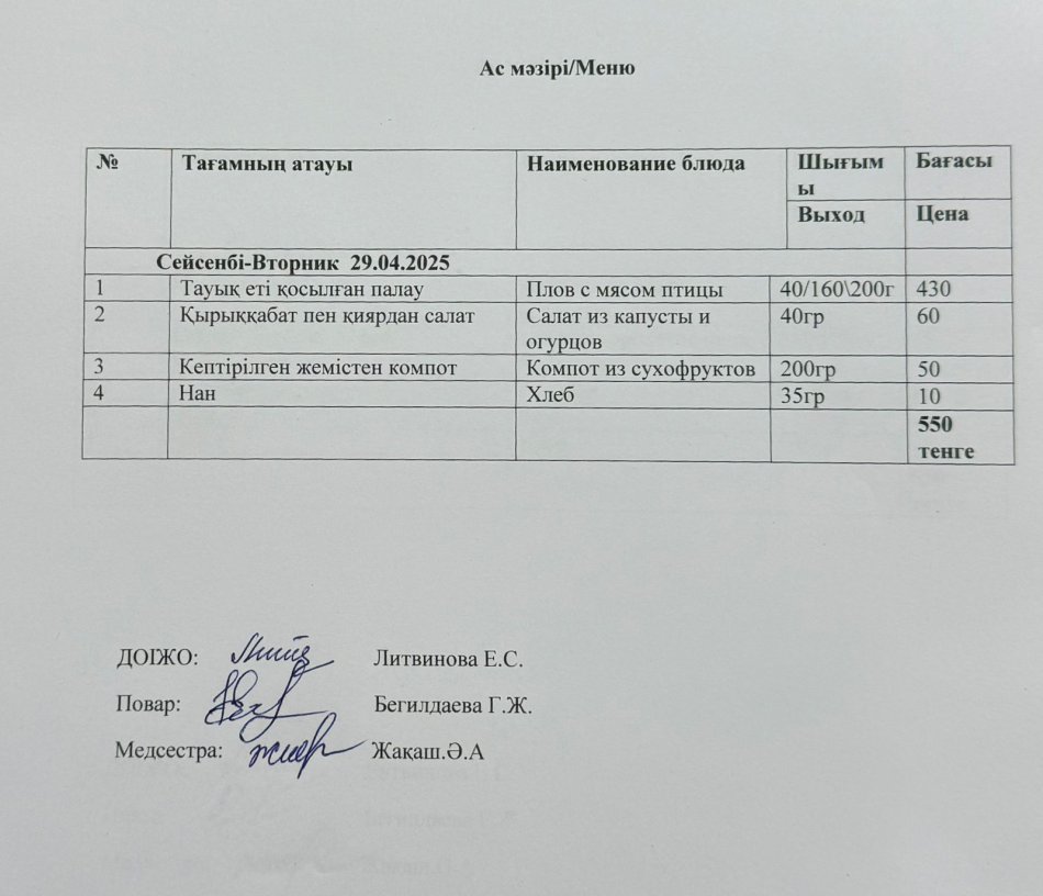 Ас мәзірі