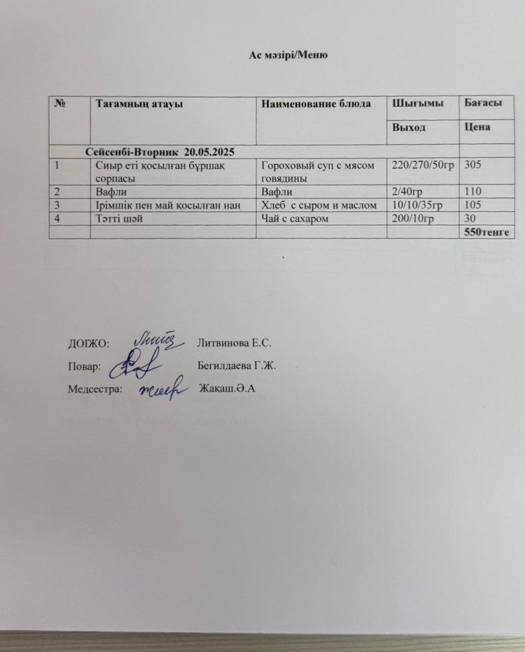 Ас мәзірі